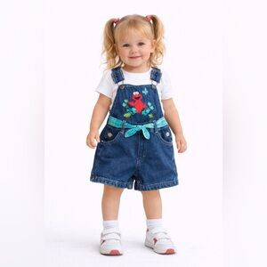 Vintage Elmo overall shorts size 2t‎
